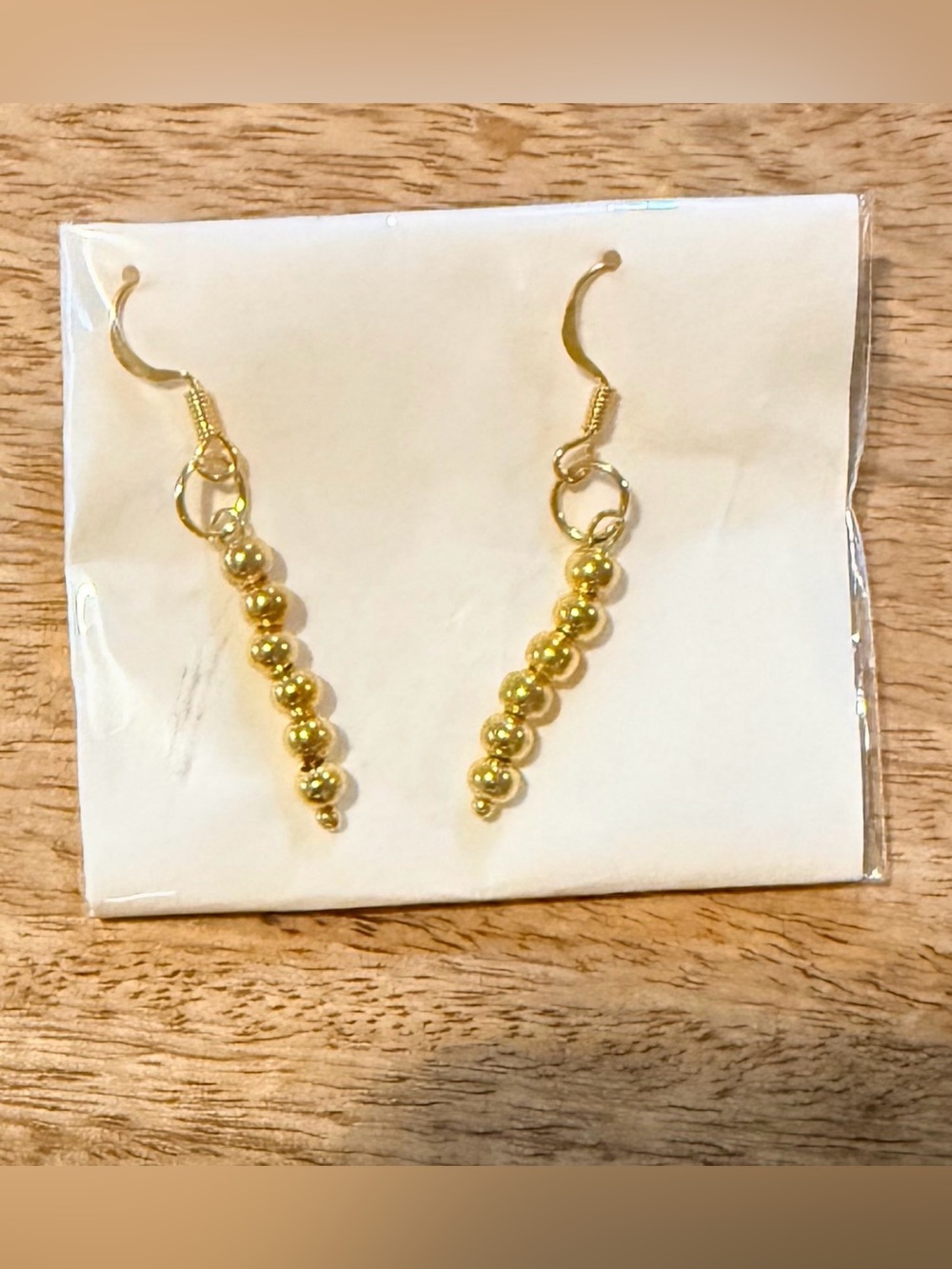 Gold Bead Drop Earrings - Women Jewelry